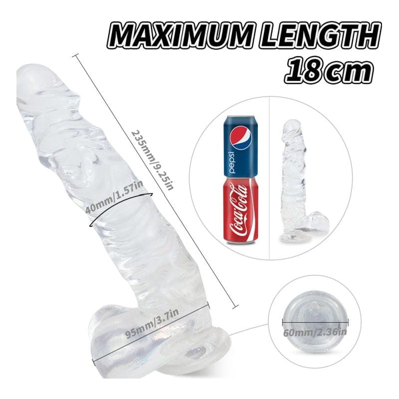 Kennard Dong w Balls Clear L 25cm Long with Suction Base