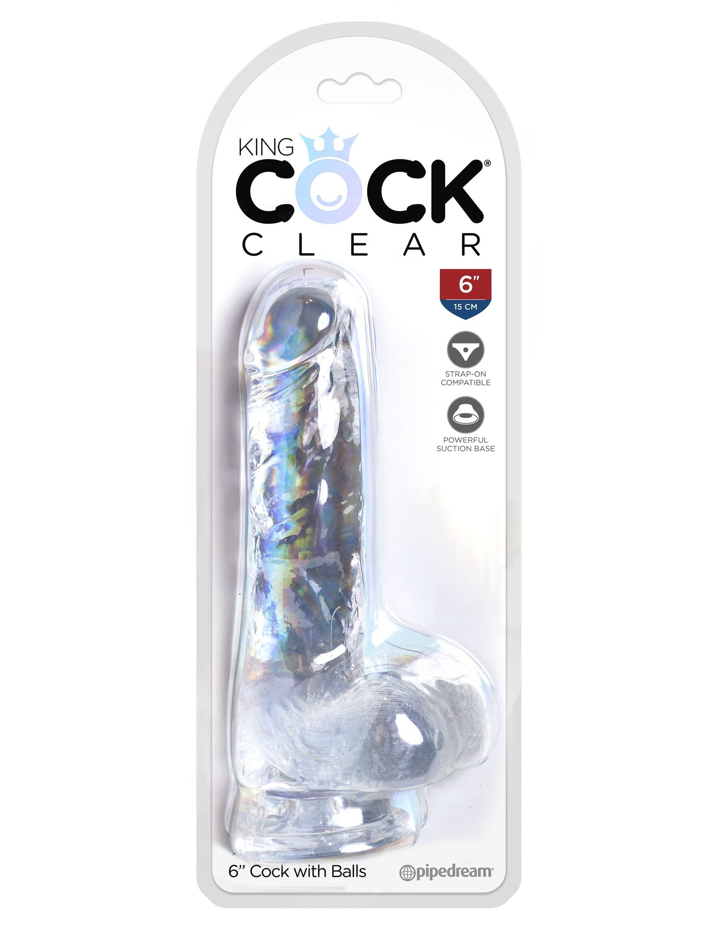 King Cock Clear 6 Inch Realistic Silicone Dildo With Balls