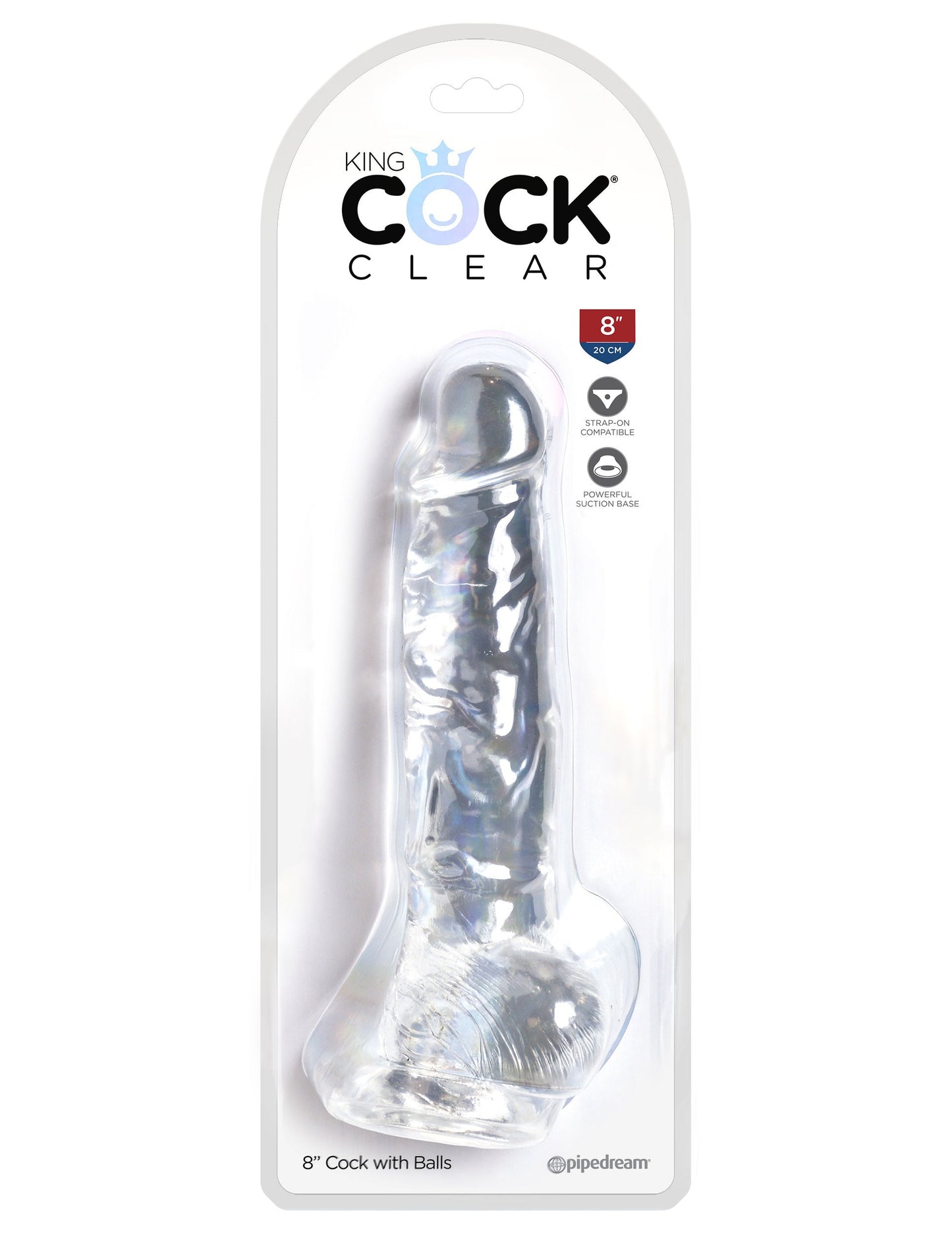 King Cock Clear 7.5 Inch Realistic Dildo With Balls – Transparent Realistic Dildo 7.5 Inch