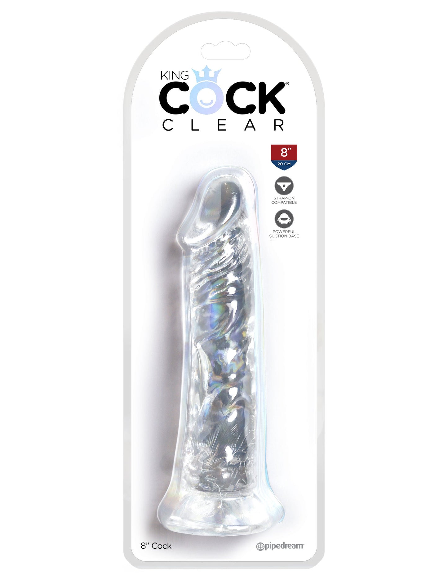 King Cock Clear 8 Inch Realistic Dildo – Transparent Realistic Dildo 8 Inch