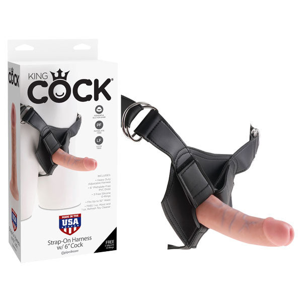 King Cock Strap-On Harness With 6-Inch Realistic Dong – Strap-On Dildo