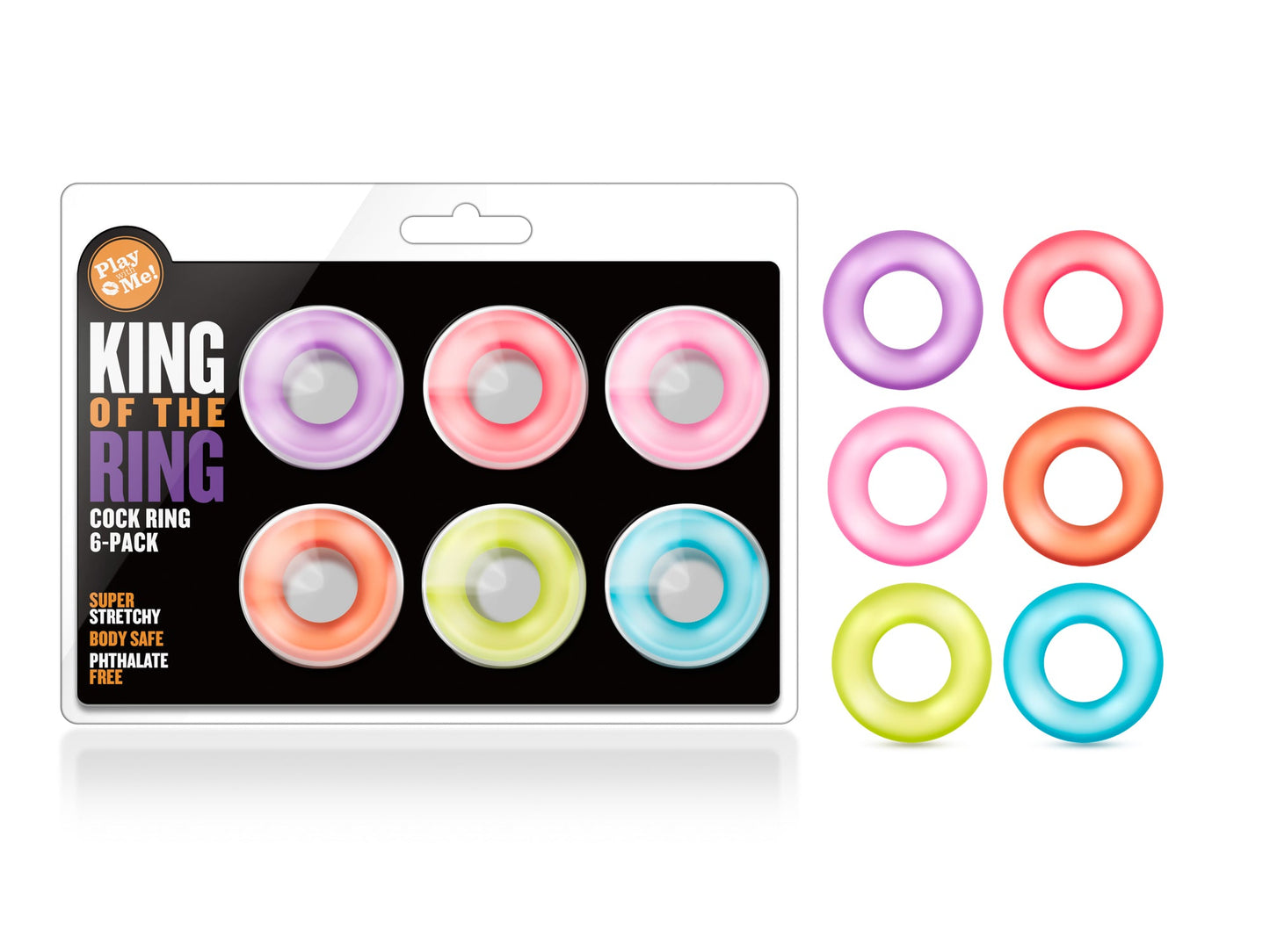 King of the Ring Coloured Cock Rings Set of 6