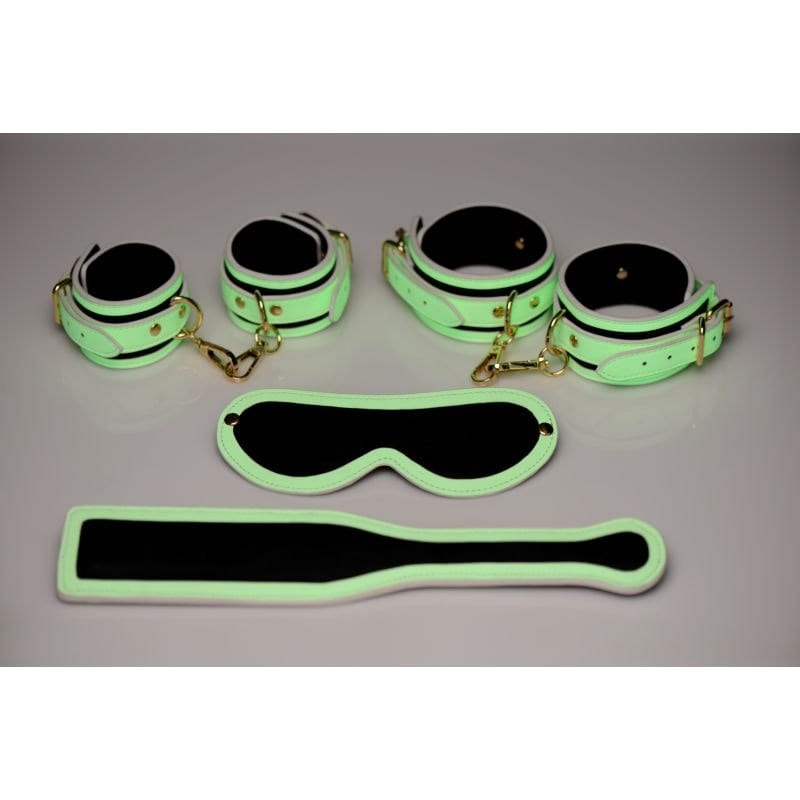 Kink In The Dark Glowing Bondage Set Fluorescent Green