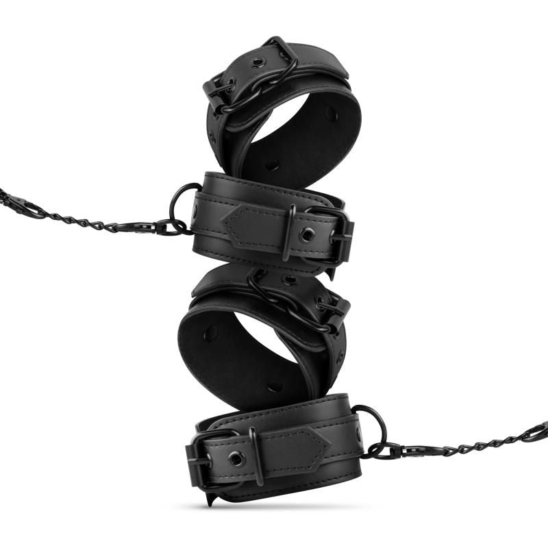 Kinky Bondage Set 5 Piece in Black Faux Leather
