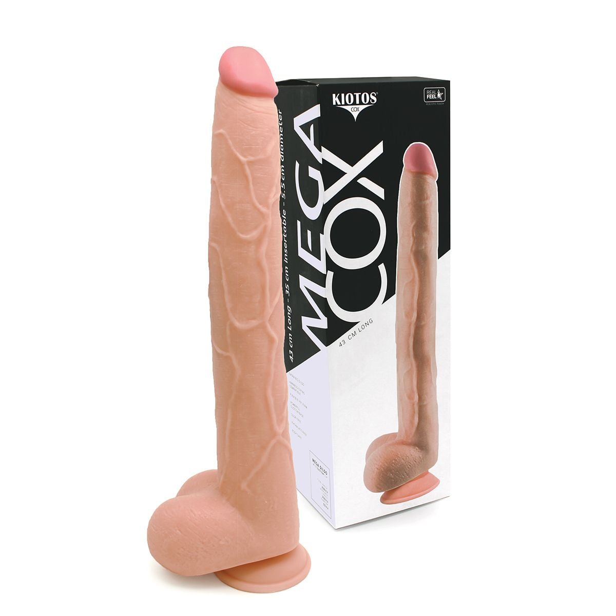 Kiotos Cox Mega Flesh 04 Realistic Suction Cup Dildo 43 cm Long Flesh Color
