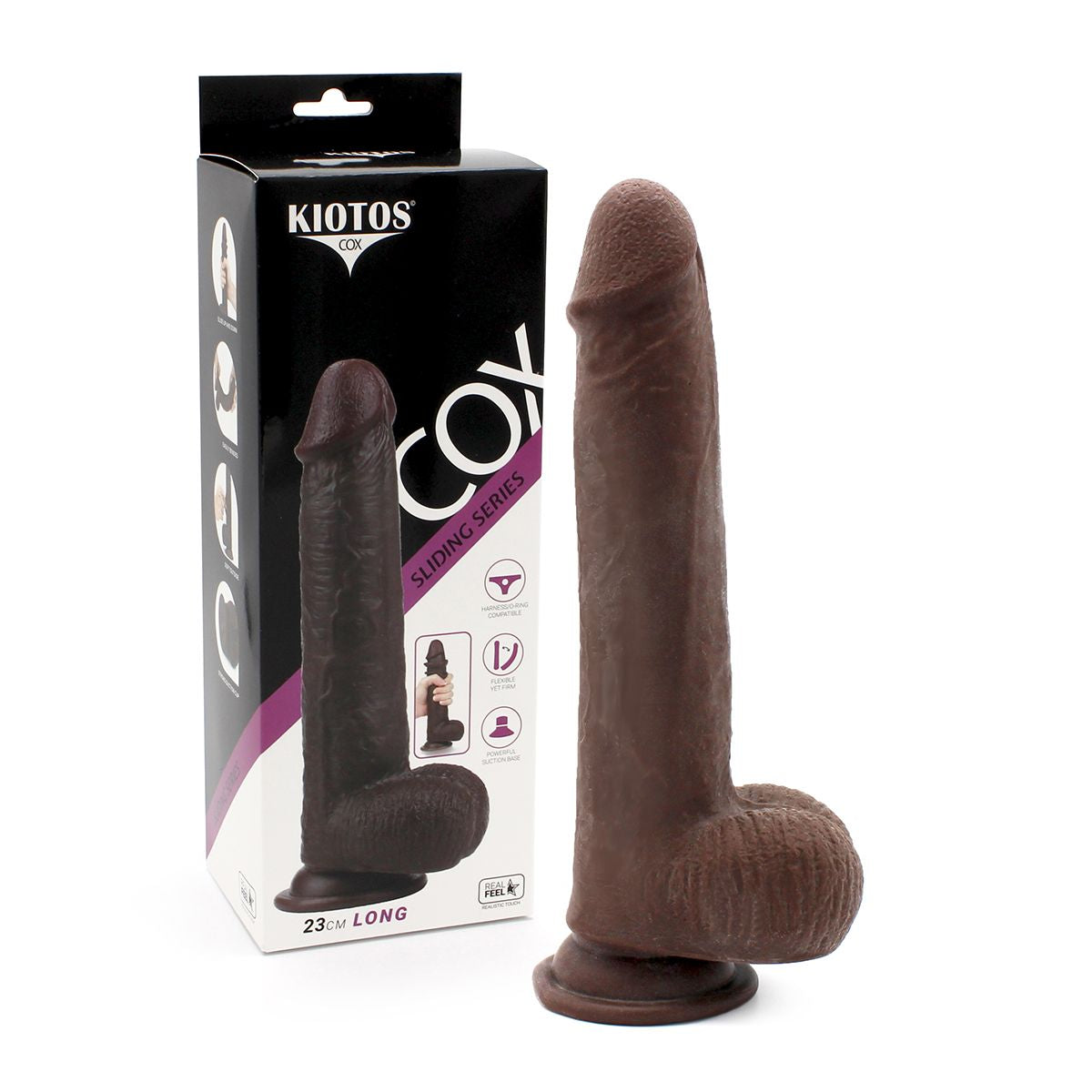 Kiotos Cox Sliding Skin Brown 23cm Long Realistic Double Layer TPE Material