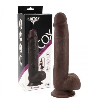 Kiotos Cox Sliding Skin Brown Realistic Double Layer 9.5 Inch (24cm) DIldo