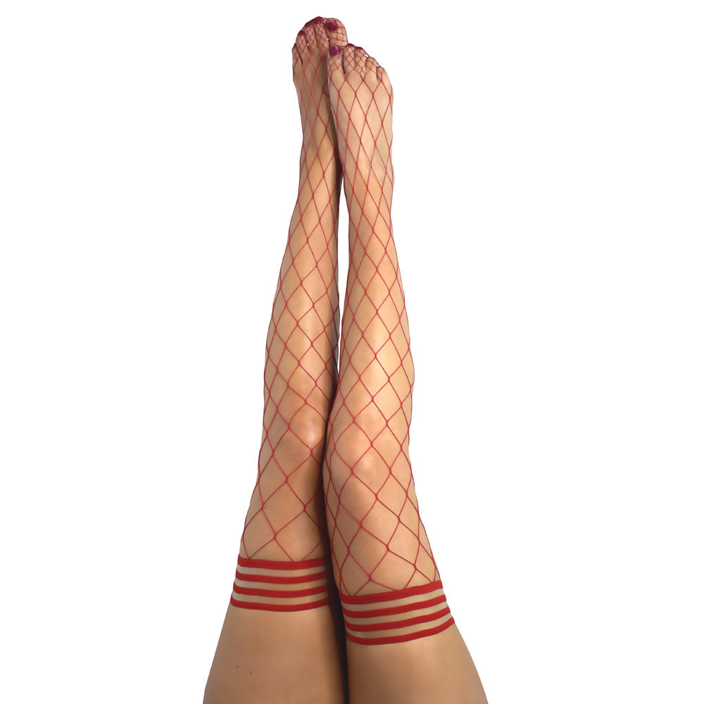 Kixies Claudia Large Diamond Fishnet Thigh Highs Size A