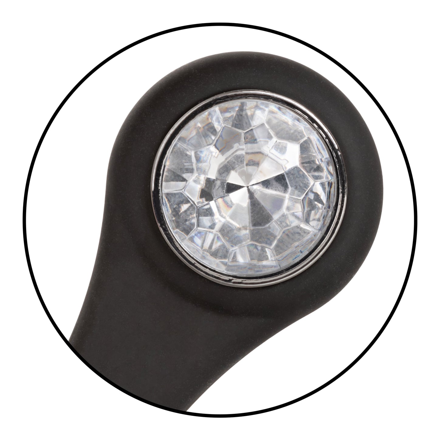 Star Fucker Mini Plug Black Silicone Dual Enhancer with Metal Probe and Sparkling Gem Base