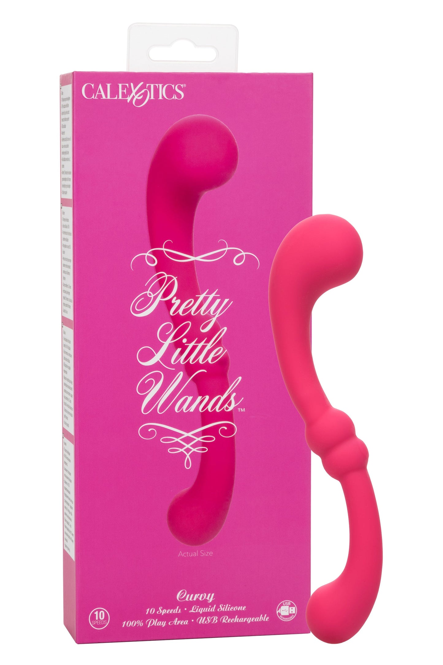 Pretty Little Wands Curvy Slim Pink Silicone Massager with 10 Speeds