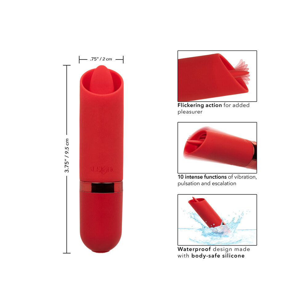 Kyst Flicker Mini (Pink) – Waterproof Mini Massager with Flickering Tongue Tip and 10 Vibration Functions