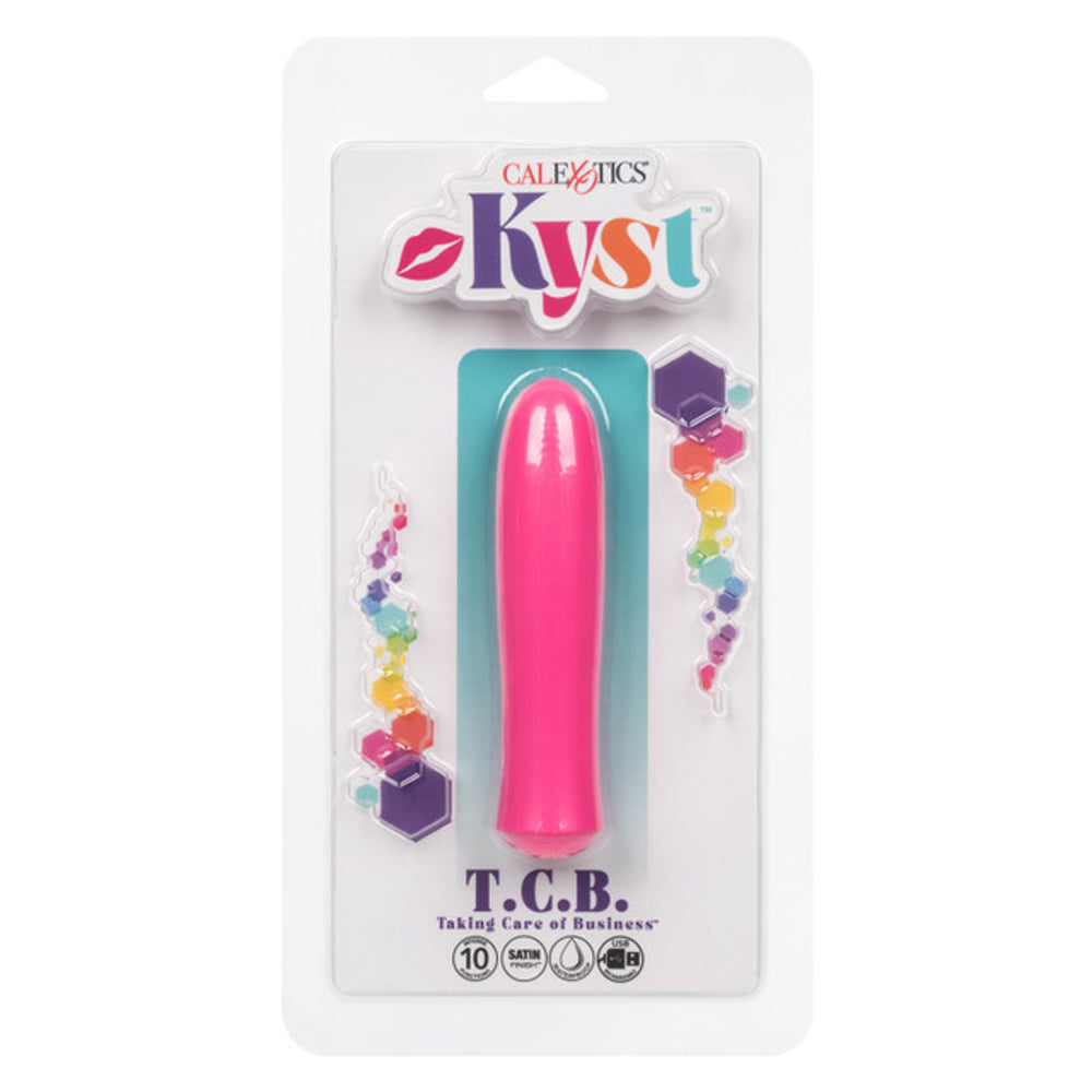 Kyst T.C.B. Taking Care of Business Mini Massager Pink 4-Inch Satin Finish