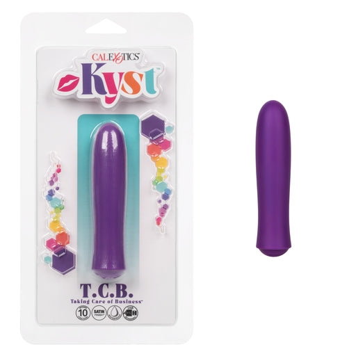 Kyst T.C.B. Taking Care of Business Mini Massager Purple 4-Inch Satin Finish