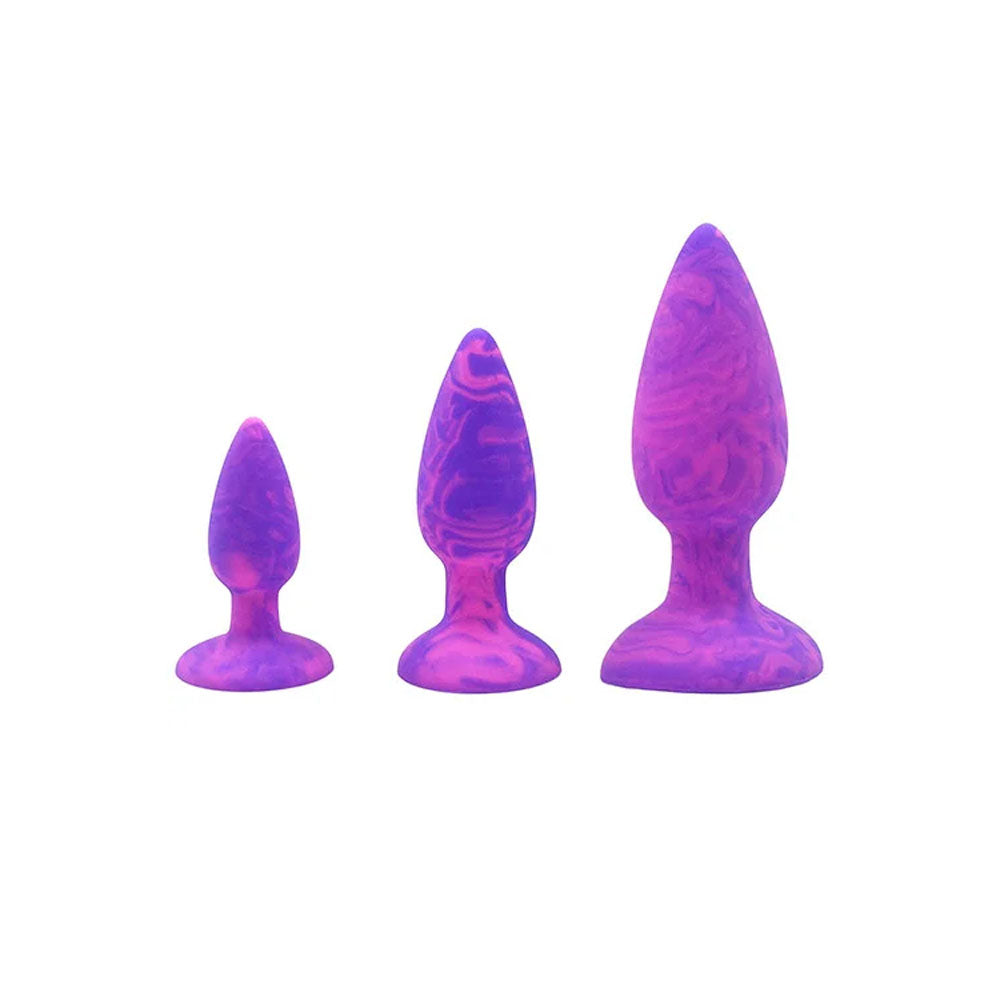 Adam & Eve Colour Swirl (Pink) Anal Plug Set – 3 Sizes Butt Plugs