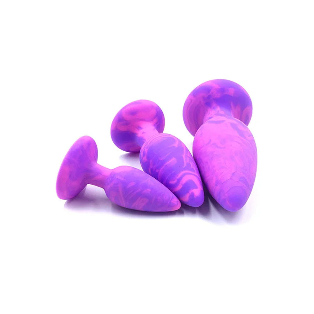 Adam & Eve Colour Swirl (Pink) Anal Plug Set – 3 Sizes Butt Plugs