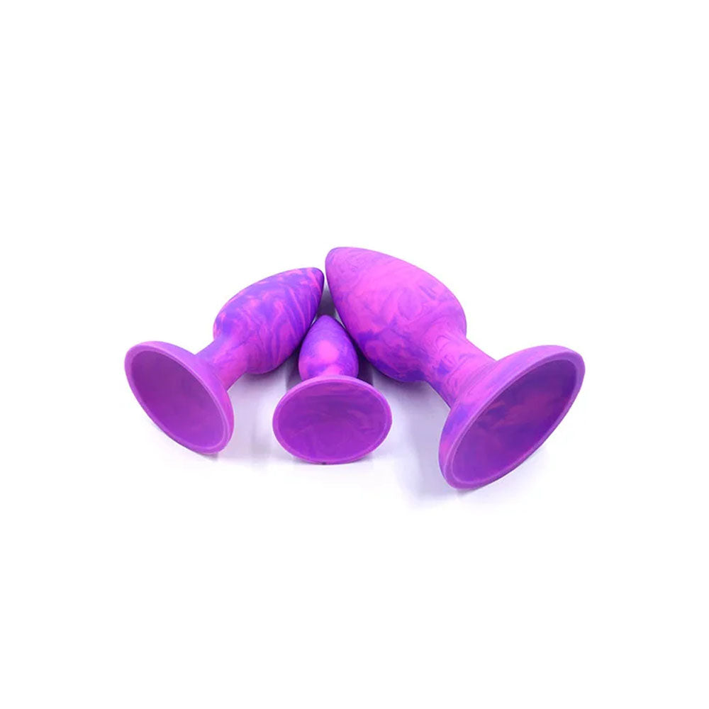 Adam & Eve Colour Swirl (Pink) Anal Plug Set – 3 Sizes Butt Plugs