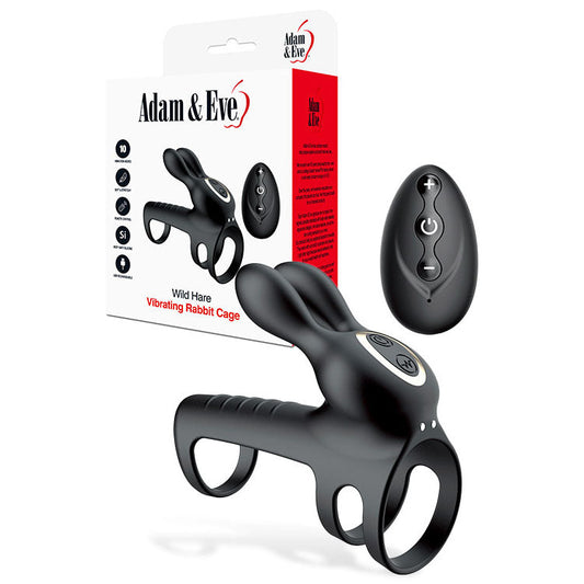 Adam & Eve Wild Hare – USB Rechargeable Vibrating Penis Cage with Remote > Sex Toys > Couples Toys