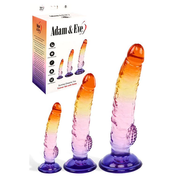Adam & Eve Sunset Dreams Trio – Multicoloured Dildo Set of 3 Sizes