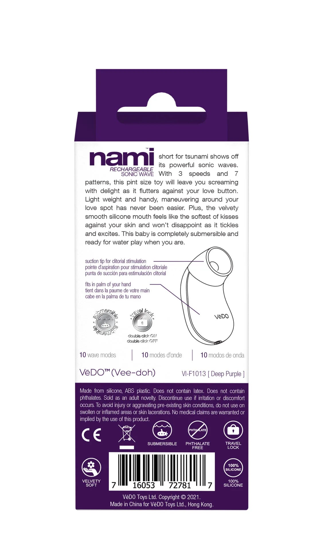 Nami Rechargeable Sonic Vibe – 3 Speeds 7 Patterns Vibrator