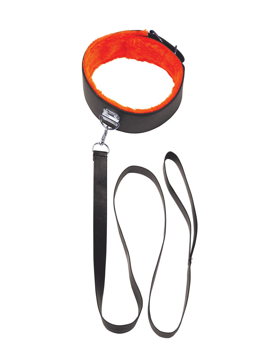 The 9's Orange Is the New Black Short Leash (Black) – Leather Leash