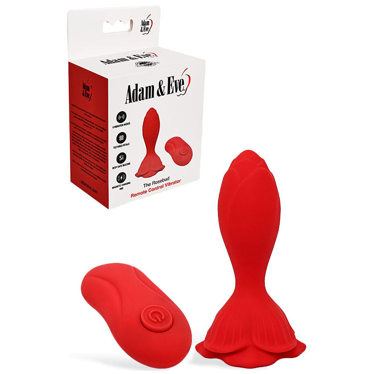 Adam & Eve Rosebud (USB Rechargeable) – Remote-Controlled Vibrating Butt Plug