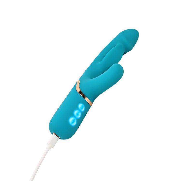 Adam & Eve Sirens Embrace (Teal) – USB Rechargeable Inflatable Rabbit Vibrator