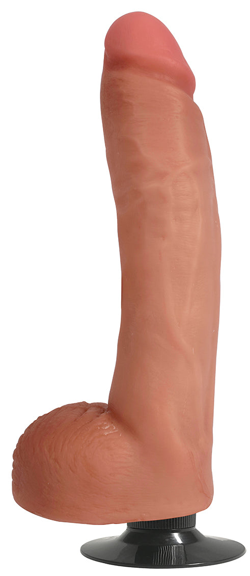 Jock 10 Inch Vibrating Dong With Balls Vanilla Color