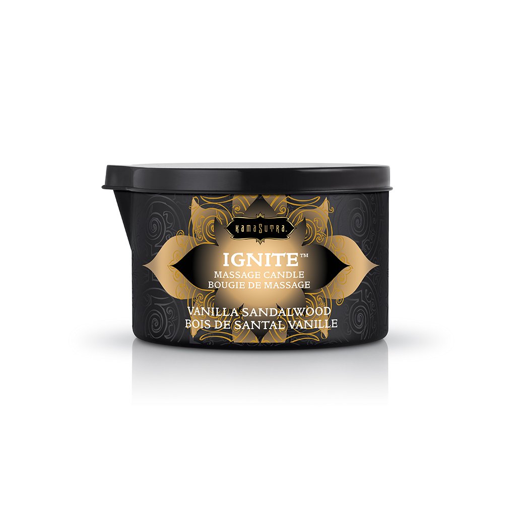 Ignite Vanilla Sandalwood Massage Candle with Coconut Oil 6 Oz