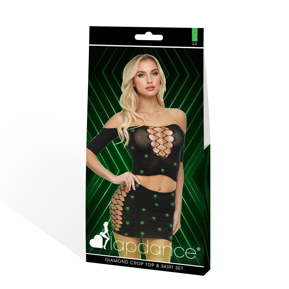 Diamond 2-Piece Crop Top and Shirt Set – Women's Clothing Set