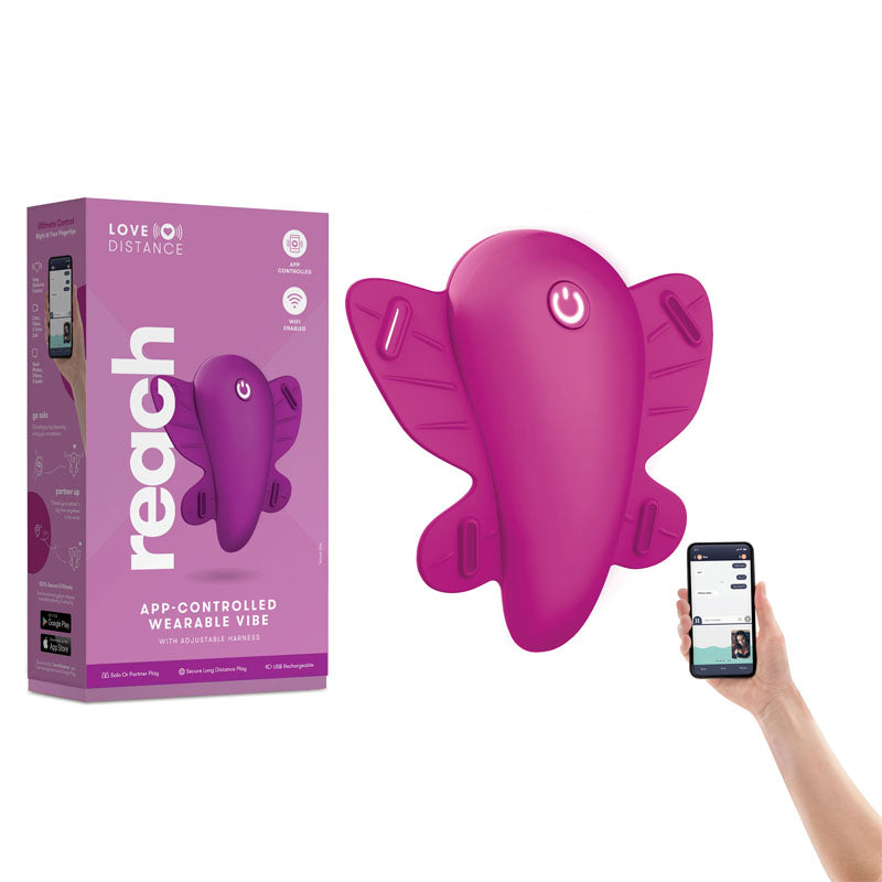 Love Distance REACH Rose Strap-On Stimulator 7.5 Inch