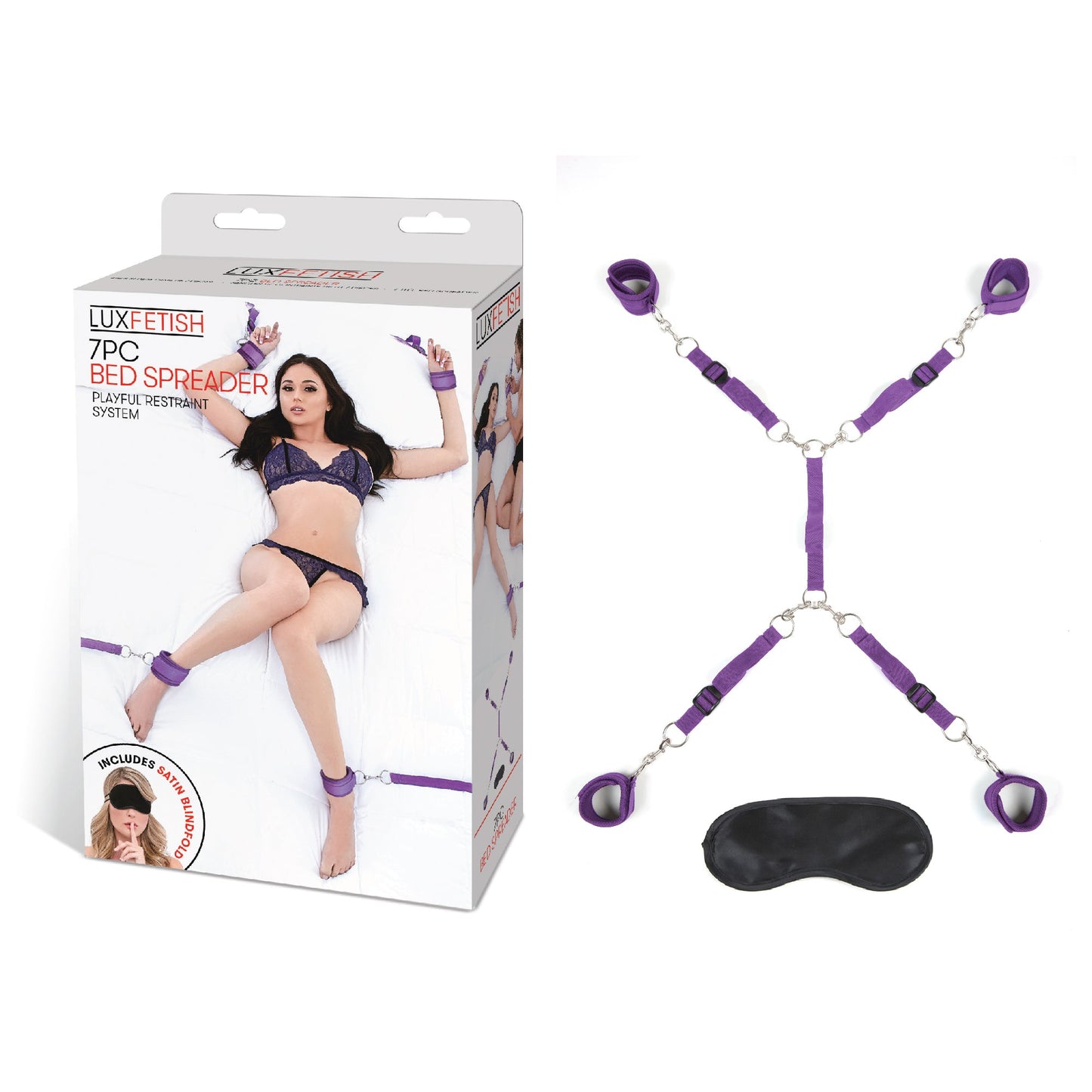 Lux Fetish Classic Bed Spreader – Adjustable Plush BDSM Accessory