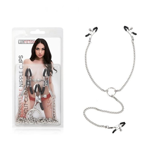 Lux Fetish Adjustable Nipple and Clit Clamp Set – Body Jewelry Clamps