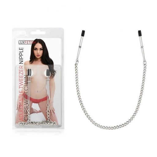 Lux Fetish Adjustable Tweezer Nipple Clips With Chain – Nipple Clips