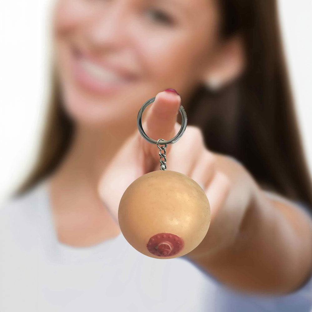 Squishy Boob Novelty Keychain