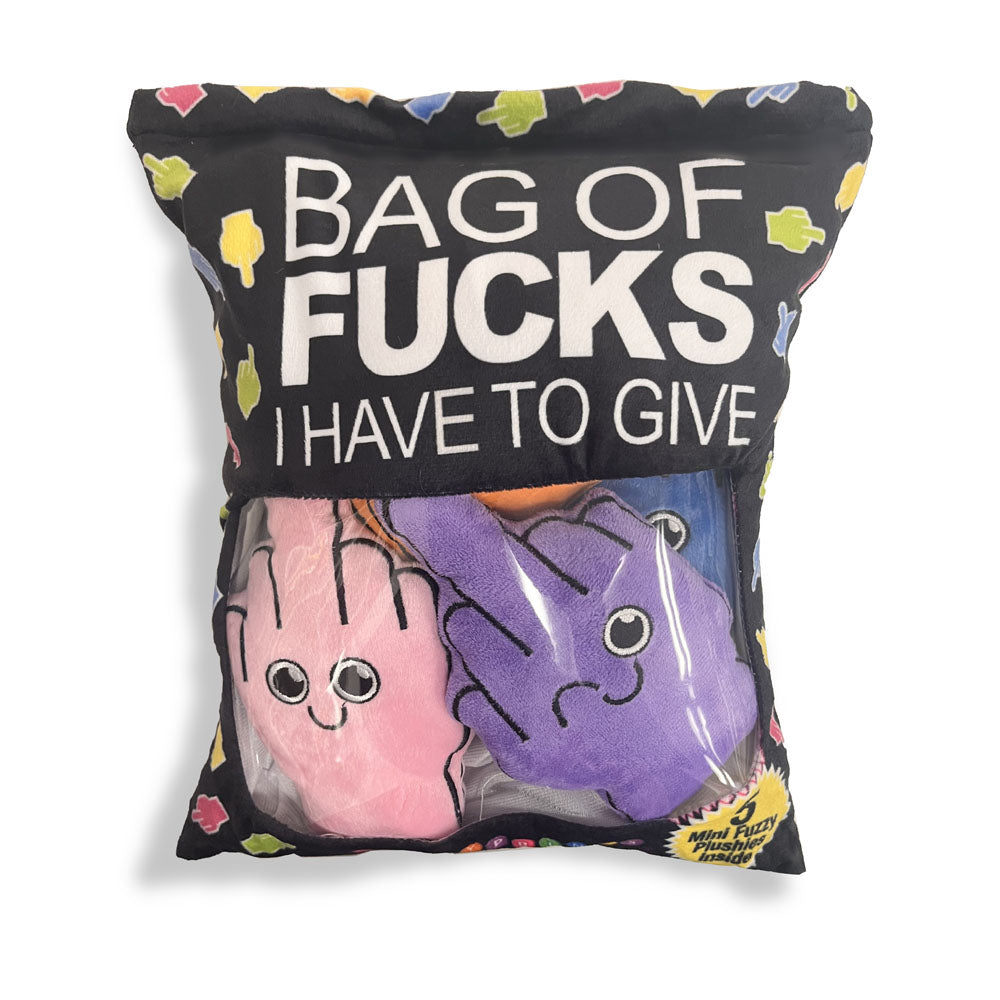 Bag of Fucks I Have to Give – Set of 5 Mini Fuzzy Plushy Pillows