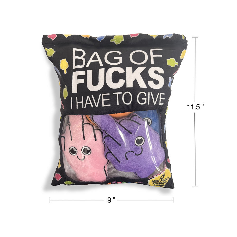 Bag of Fucks I Have to Give – Set of 5 Mini Fuzzy Plushy Pillows