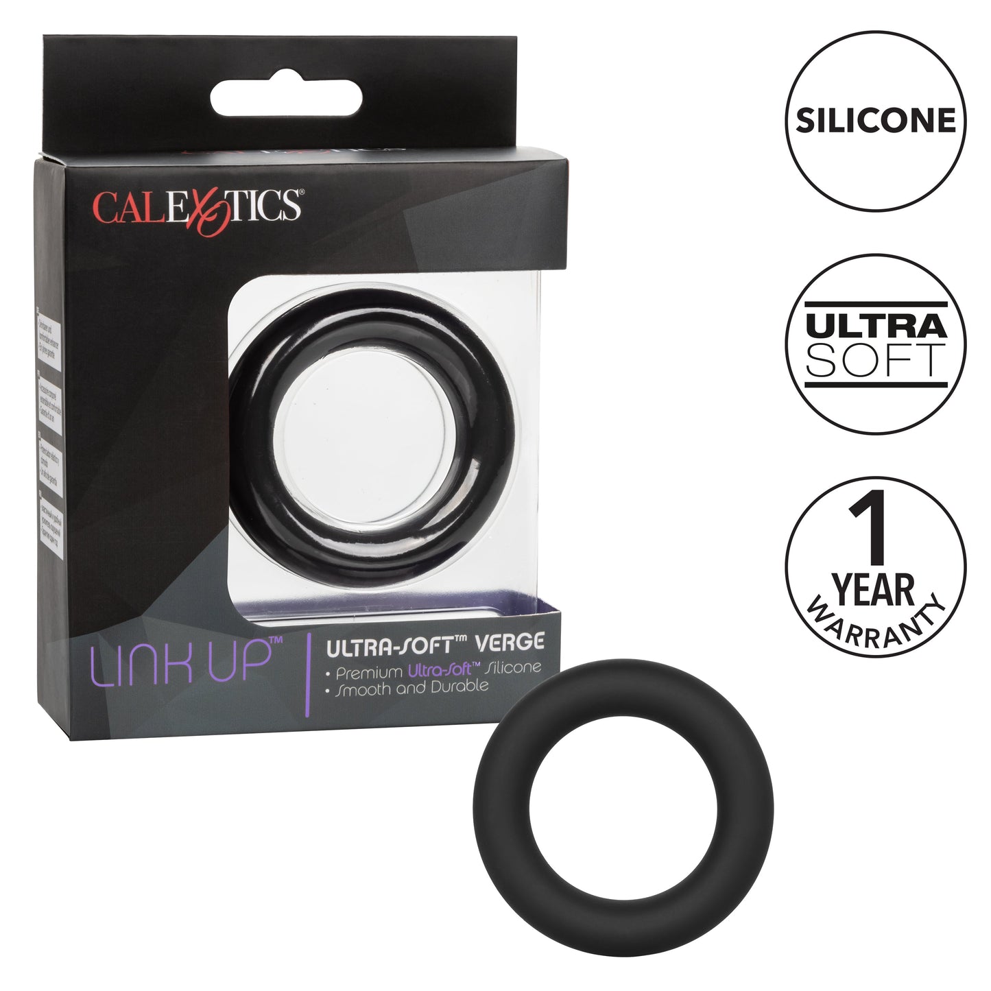 Link Up Ultra-Soft Verge Black Premium Silicone Stretchy Enhancer Ring