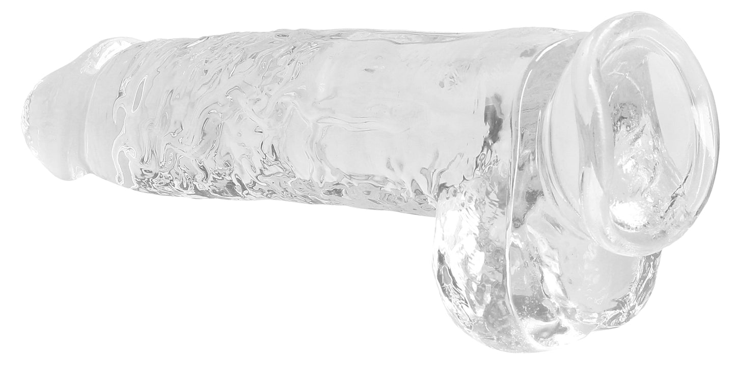 RealRock Crystal Clear 9 Inch Realistic Dildo With Balls – Body-Safe Dildo