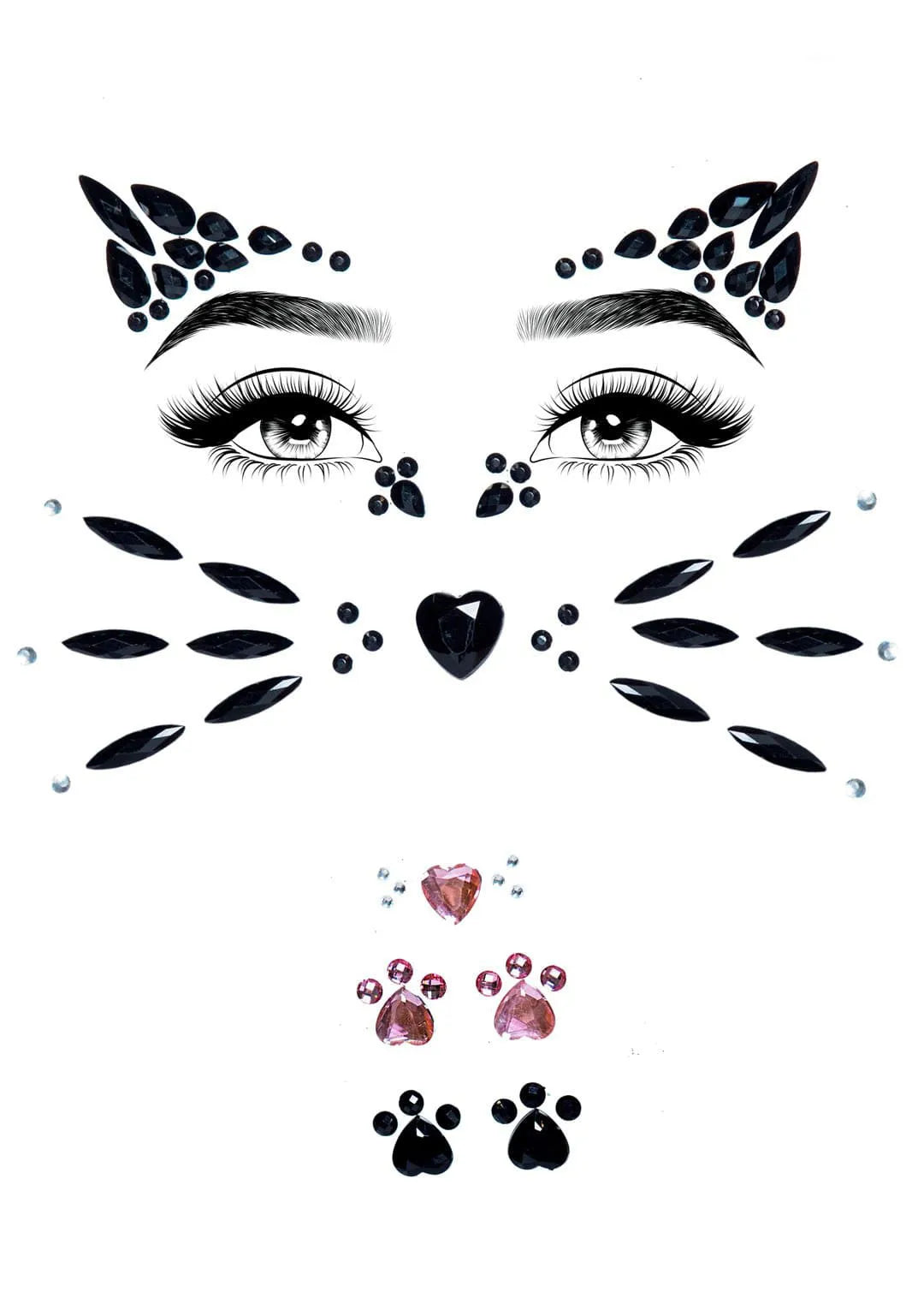 Animal Rhinestone Stick-On Jewels – Adhesive Face and Body Jewelry