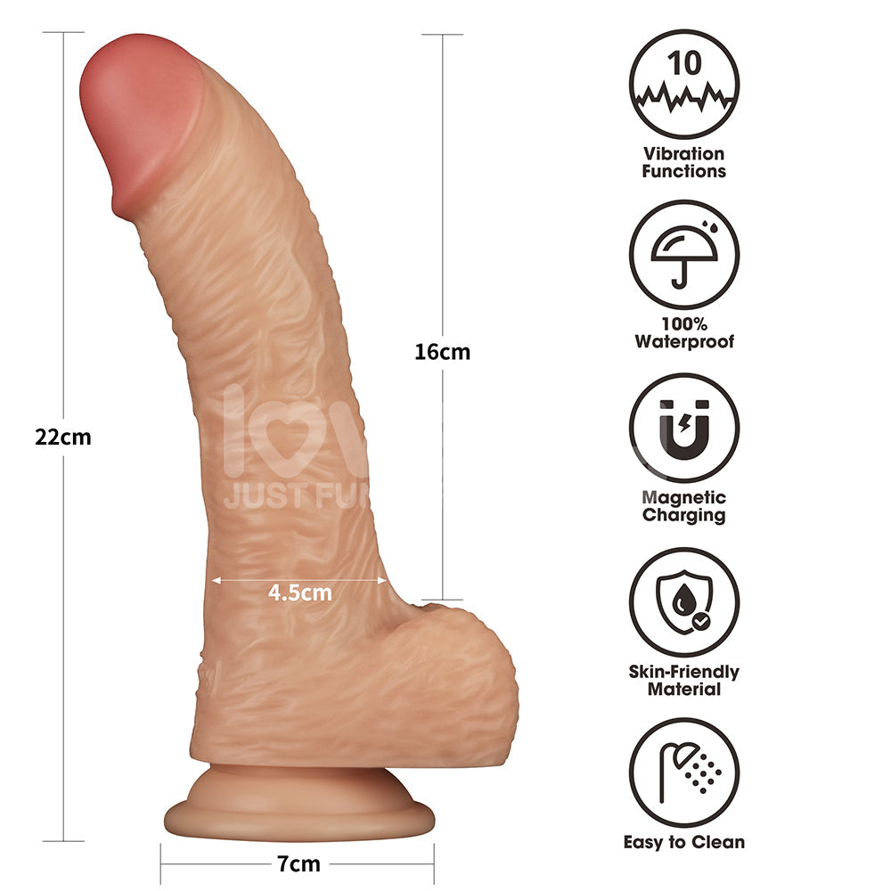 Power Basics 8.5 Inch USB Rechargeable Vibrating Dildo