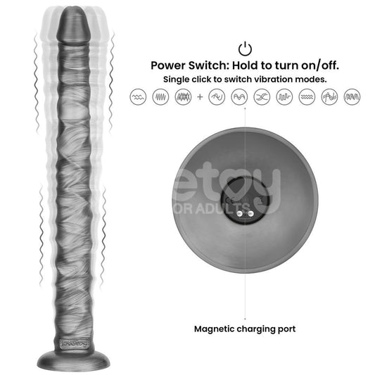 Vibrax Slider King Sized – 16 Inch USB Rechargeable Vibrating Dildo