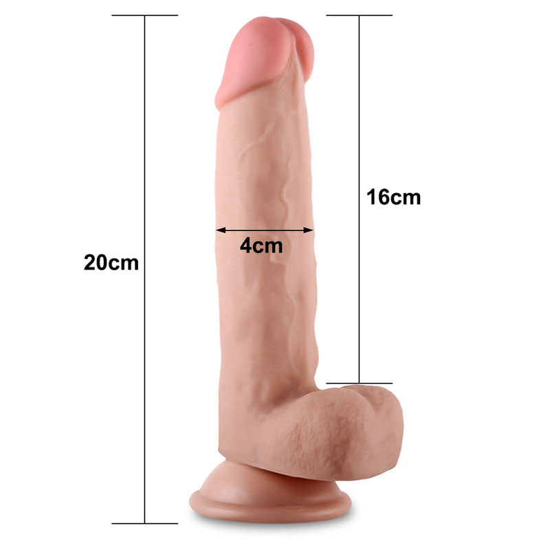 Sliding Skin Dual Layer Dong – 20.3 cm Realistic Flexible Dong