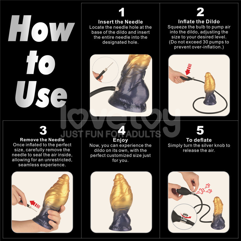 Aerosx Dual Density Inflatable Fantasy Dildo – 7.5 Inch Inflatable Dildo
