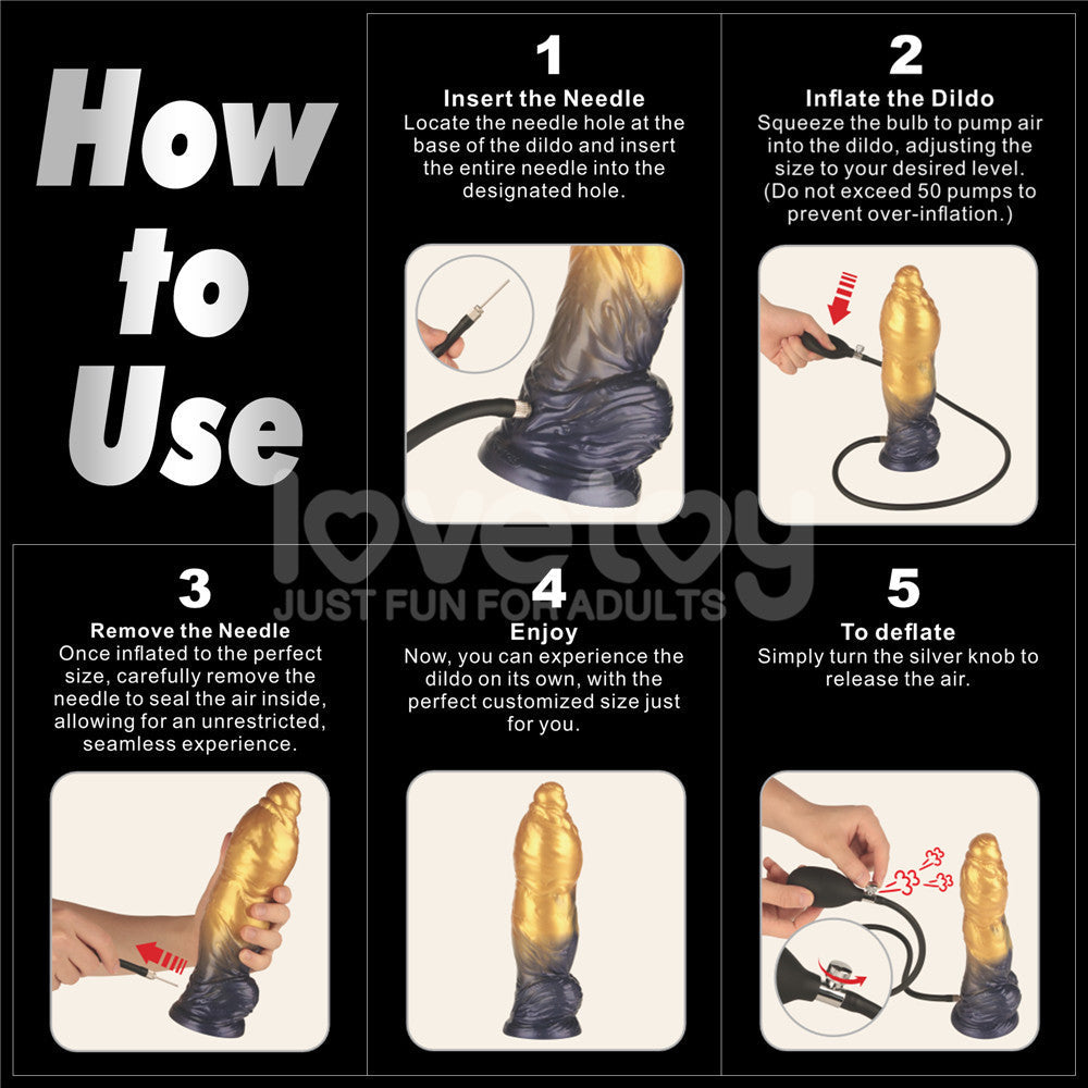 Aerosx Dual Density Inflatable Dildo – 10 Inch Inflatable Dildo
