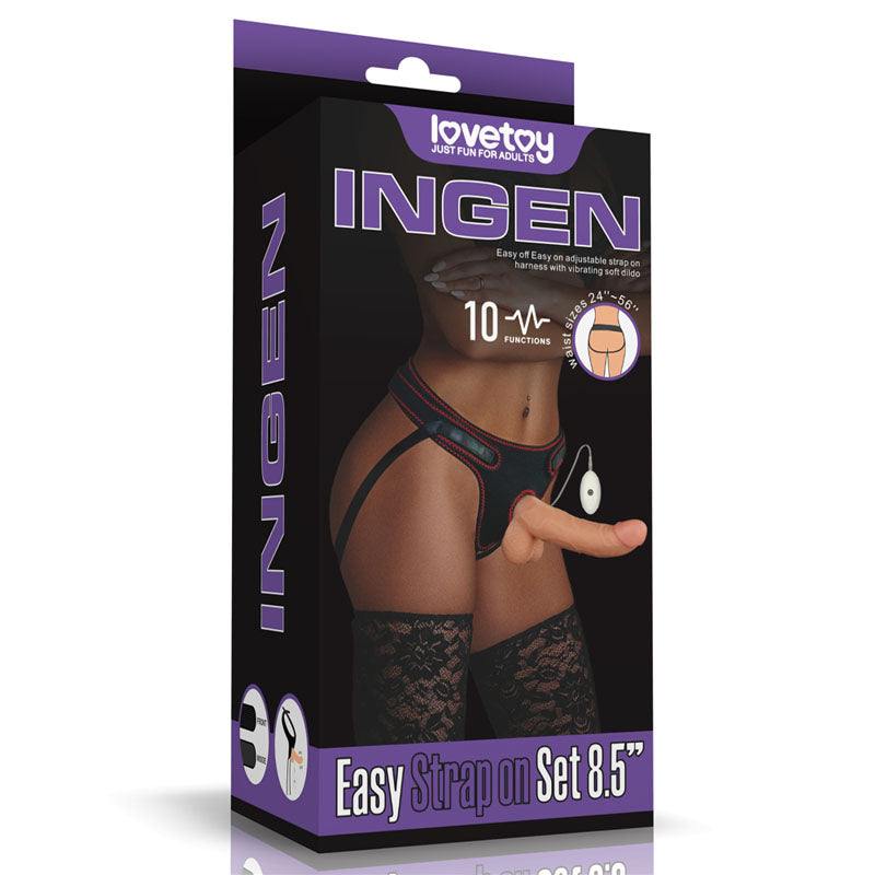 Ingen Vibrating Easy Strap-On Set – 21.6 cm Vibrating Strap-On