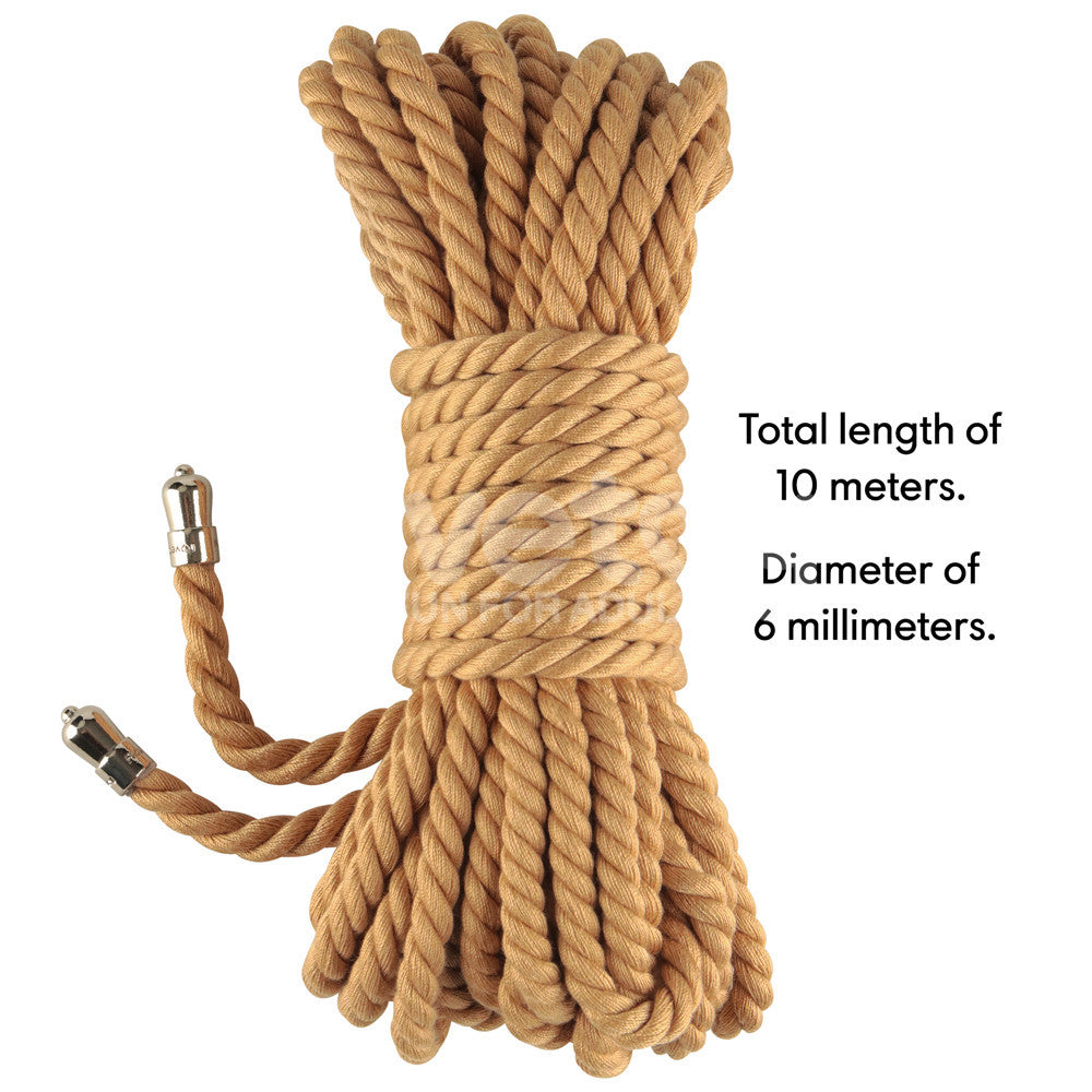 Rebellion Reign Natural Knot Bondage Rope 10 Meter Durable Cotton-Soft Rope