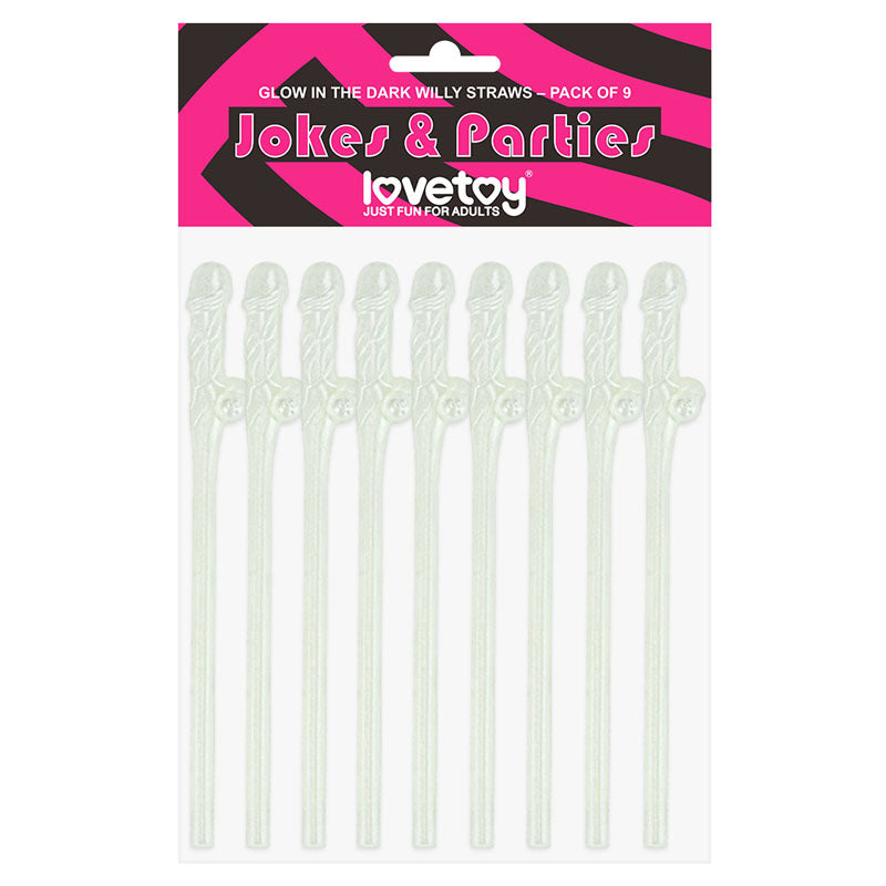 Willy Straws Glow in the Dark 9 Pack – Glow in the Dark Straws