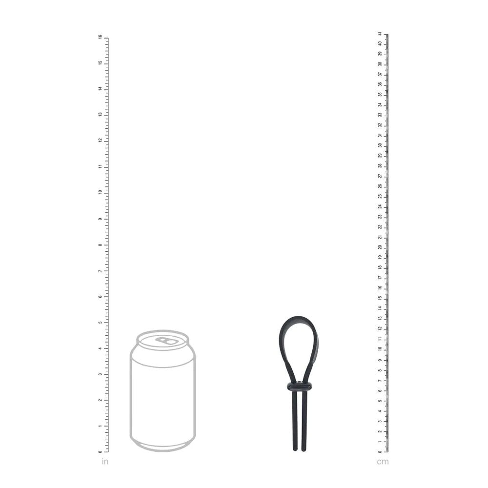 Levelz Wide Adjustable Silicone Lasso (Black) – Flexible Non-Vibrating Adjustable Cock Ring