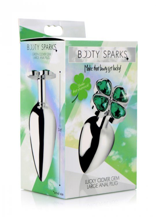 Lucky Clover Gem Anal Plug Large – Weighted Metal Butt Plug