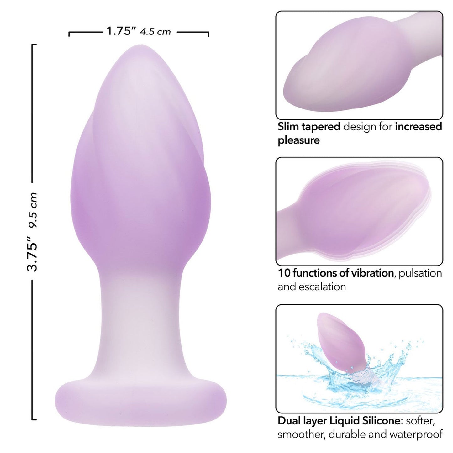 Lavender Haze Ridge Probe – Slim 3.75 Inch Ridged Vibrating Butt Plug